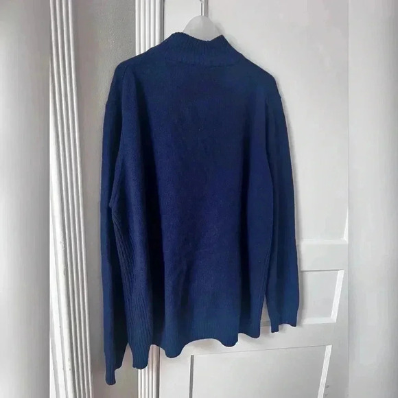 Thomas Dean 100% lambswool Navy Blue Cardigan Sweater - Picture 3 of 8